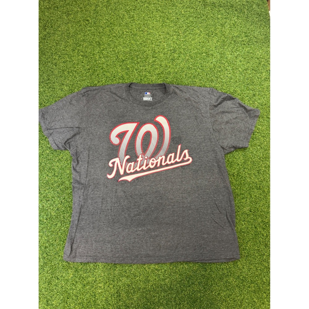 MLB Washington Nationals T-Shirt Mens 2XL Gray Ringspun Soft Genuine Merchandise